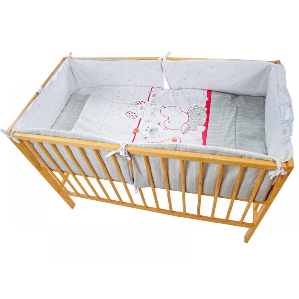 Lenjerie MyKids My Zoo Rosu 4+1 piese 120x60 cm